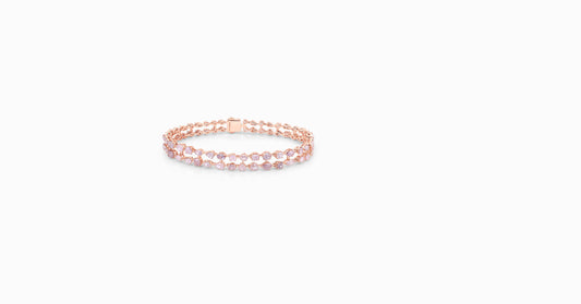 18kt rose gold bracelet with mixed fancy-shaped natural pink diamonds