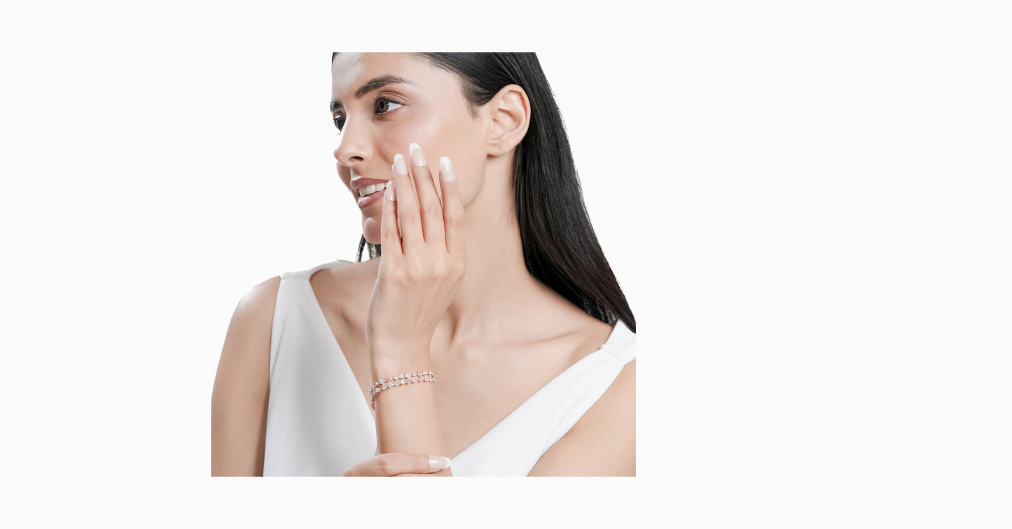 18kt rose gold bracelet with mixed fancy-shaped natural pink diamonds