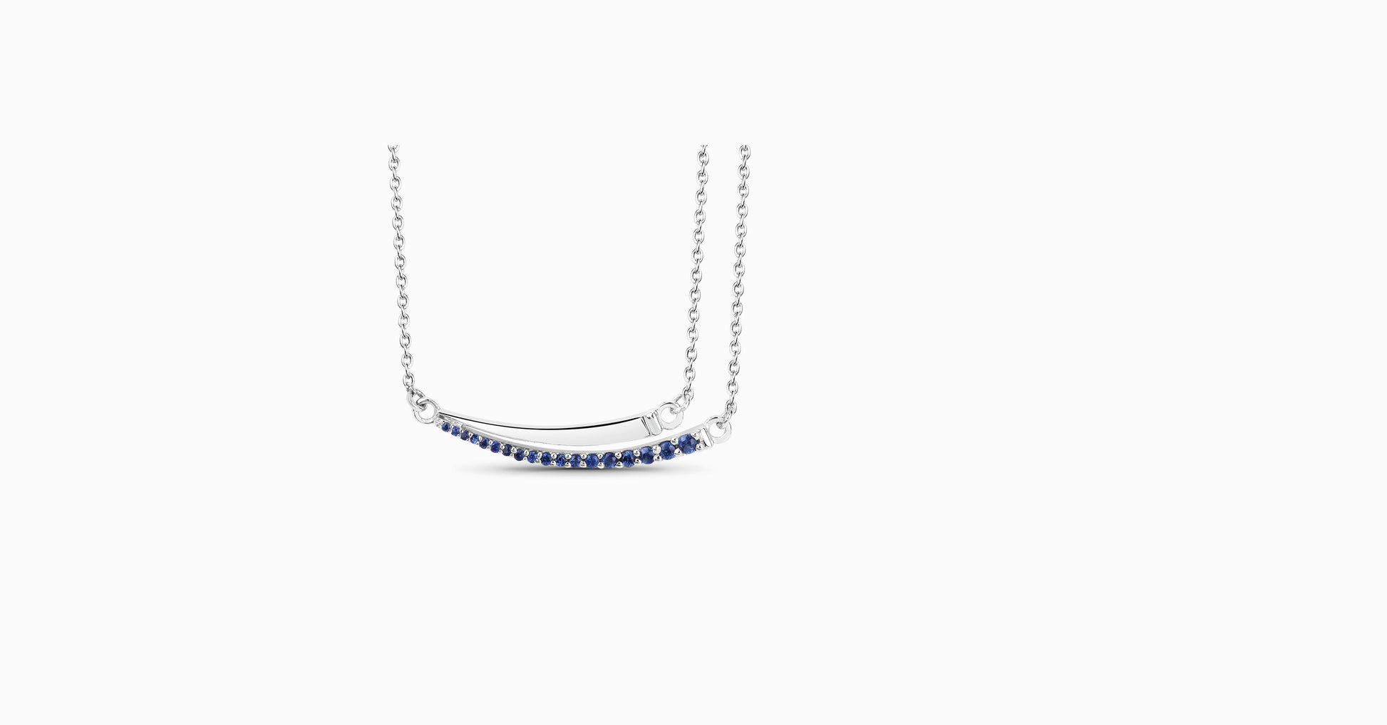 14kt white gold necklace with round-shaped sapphire
