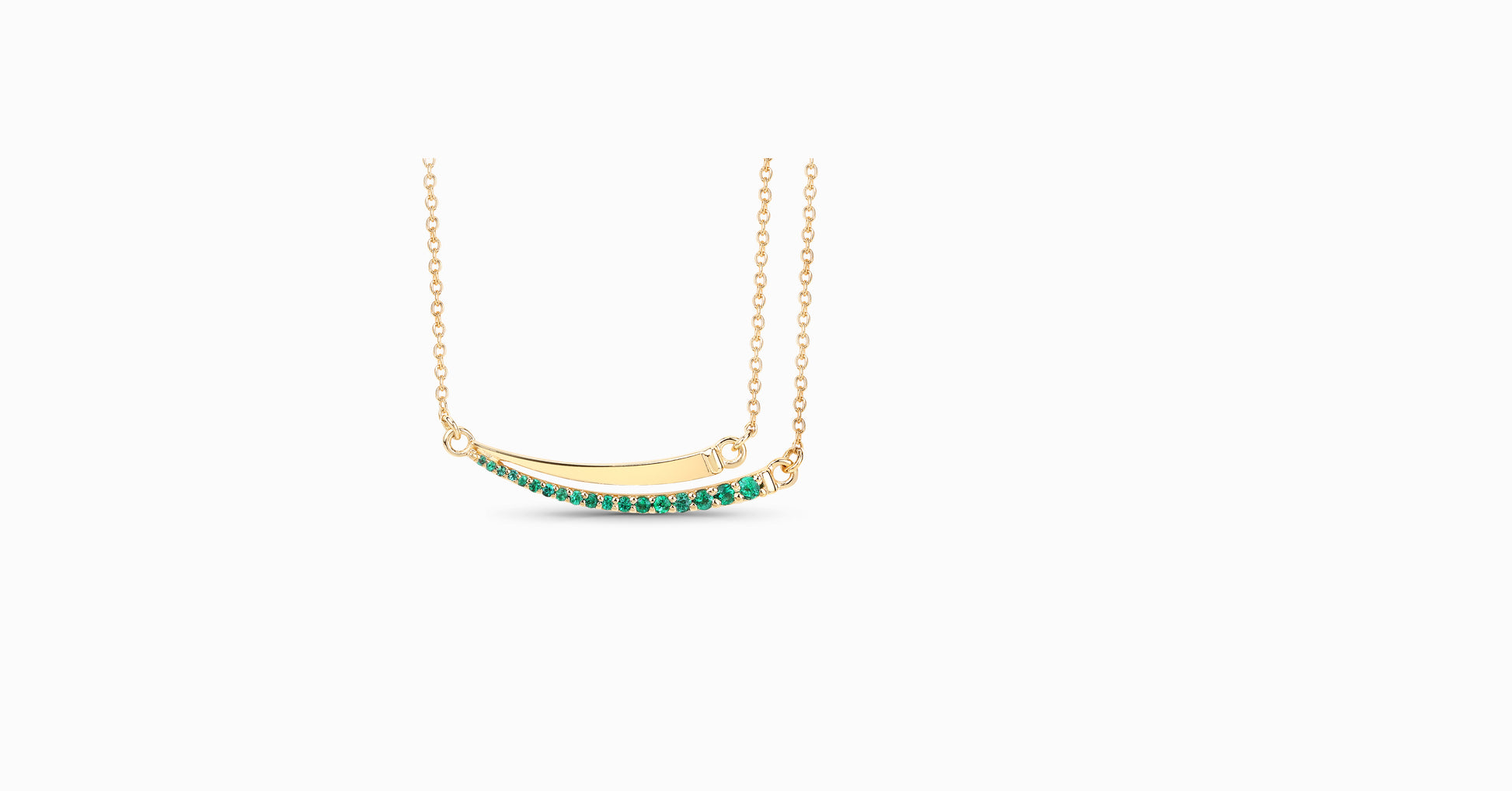 14kt yellow gold necklace with round-shaped emerald