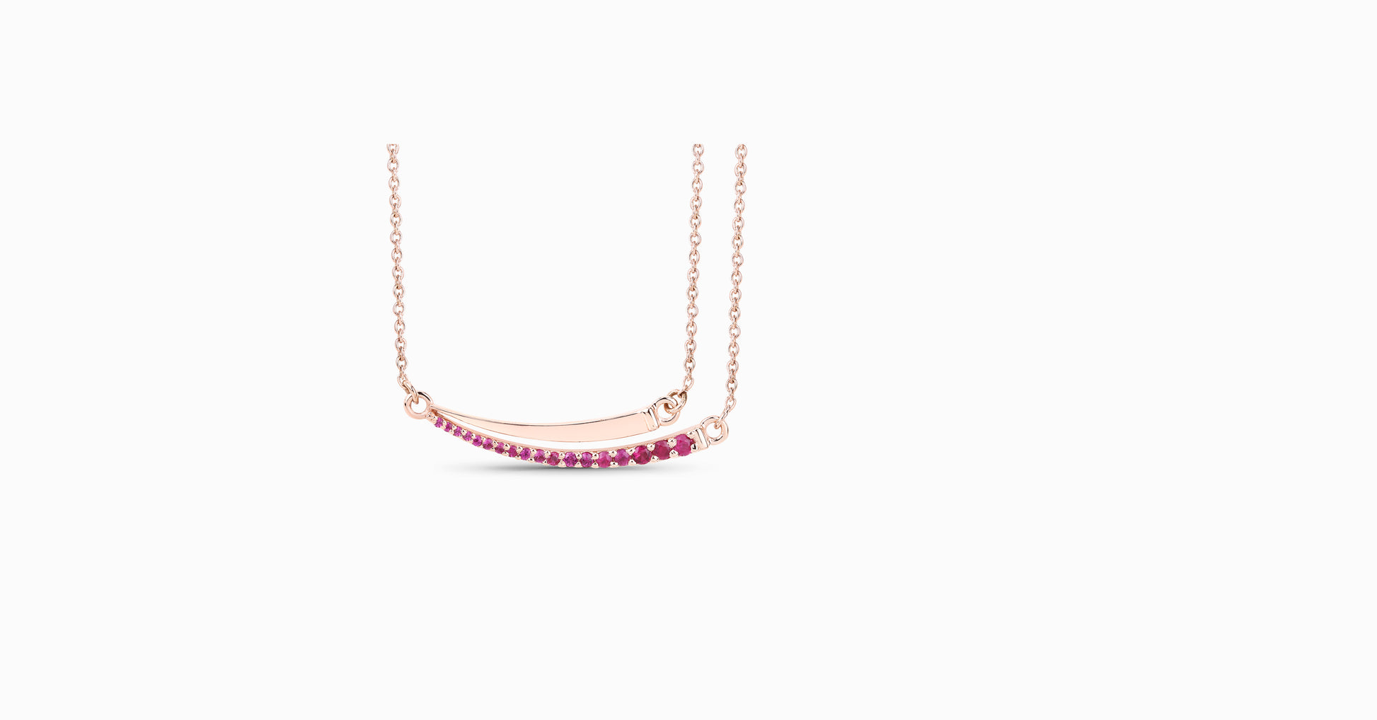 14kt rose gold necklace with round-shaped ruby