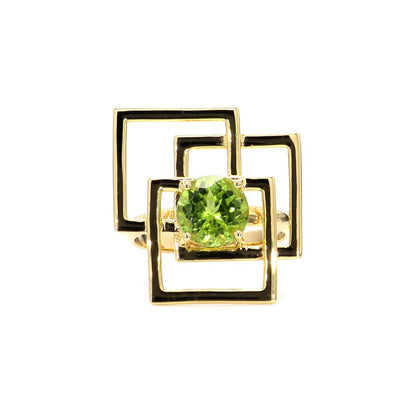 14kt yellow gold ring with round-shaped peridot
